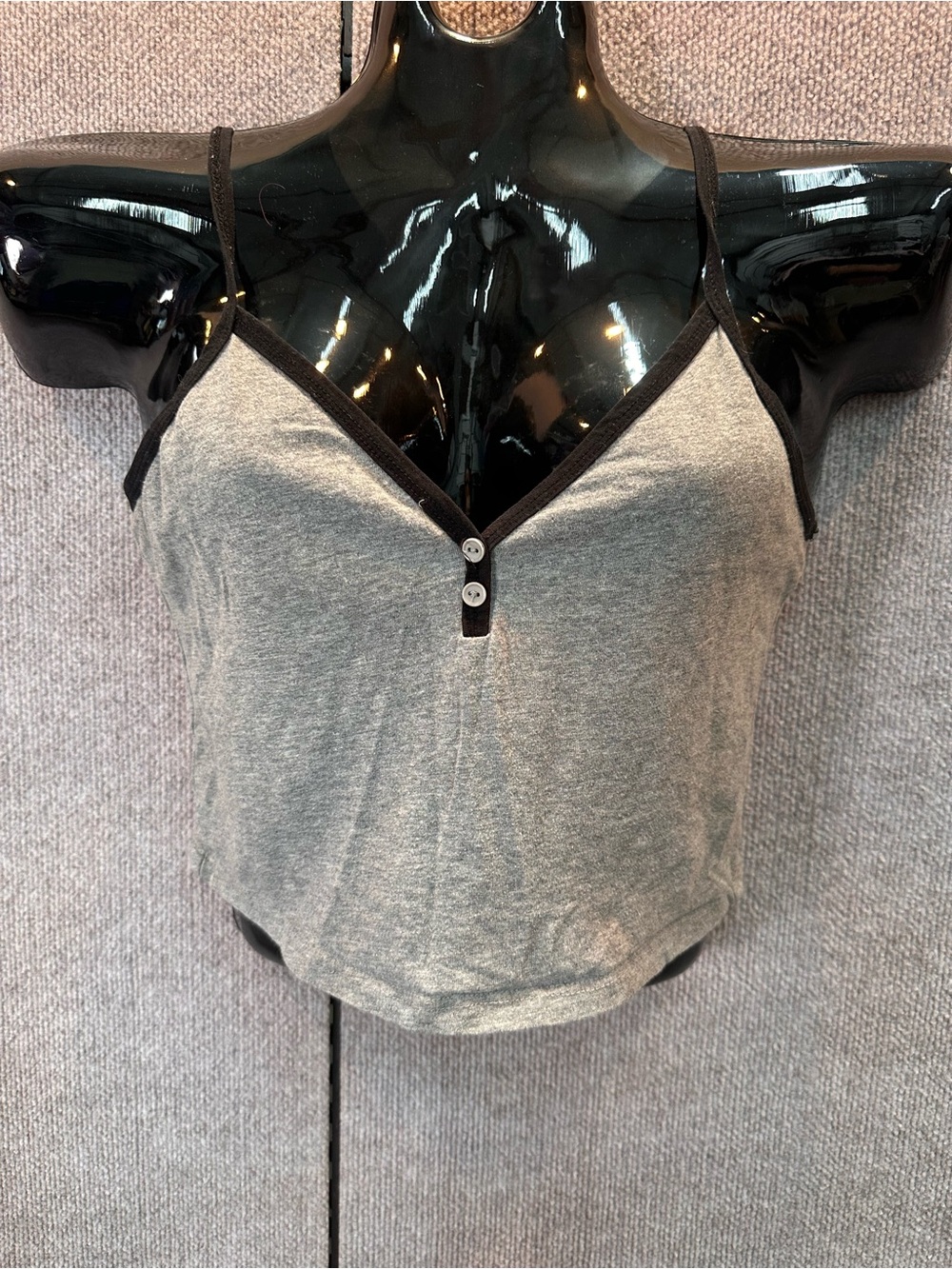 Bozzolo Heather Gray Cami with Black Trim